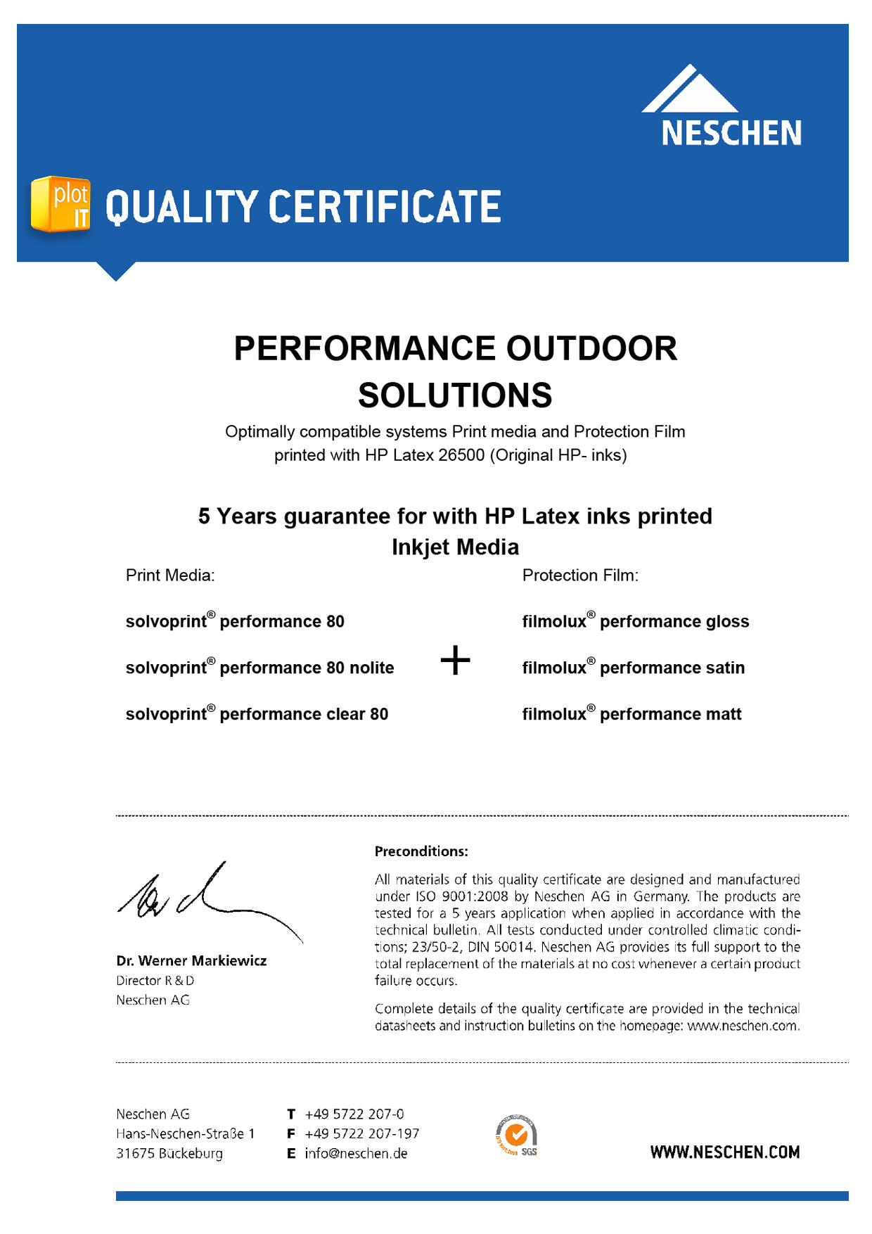 Solvoprint Performance 80_LATEX QUALITY CERTIFICATION