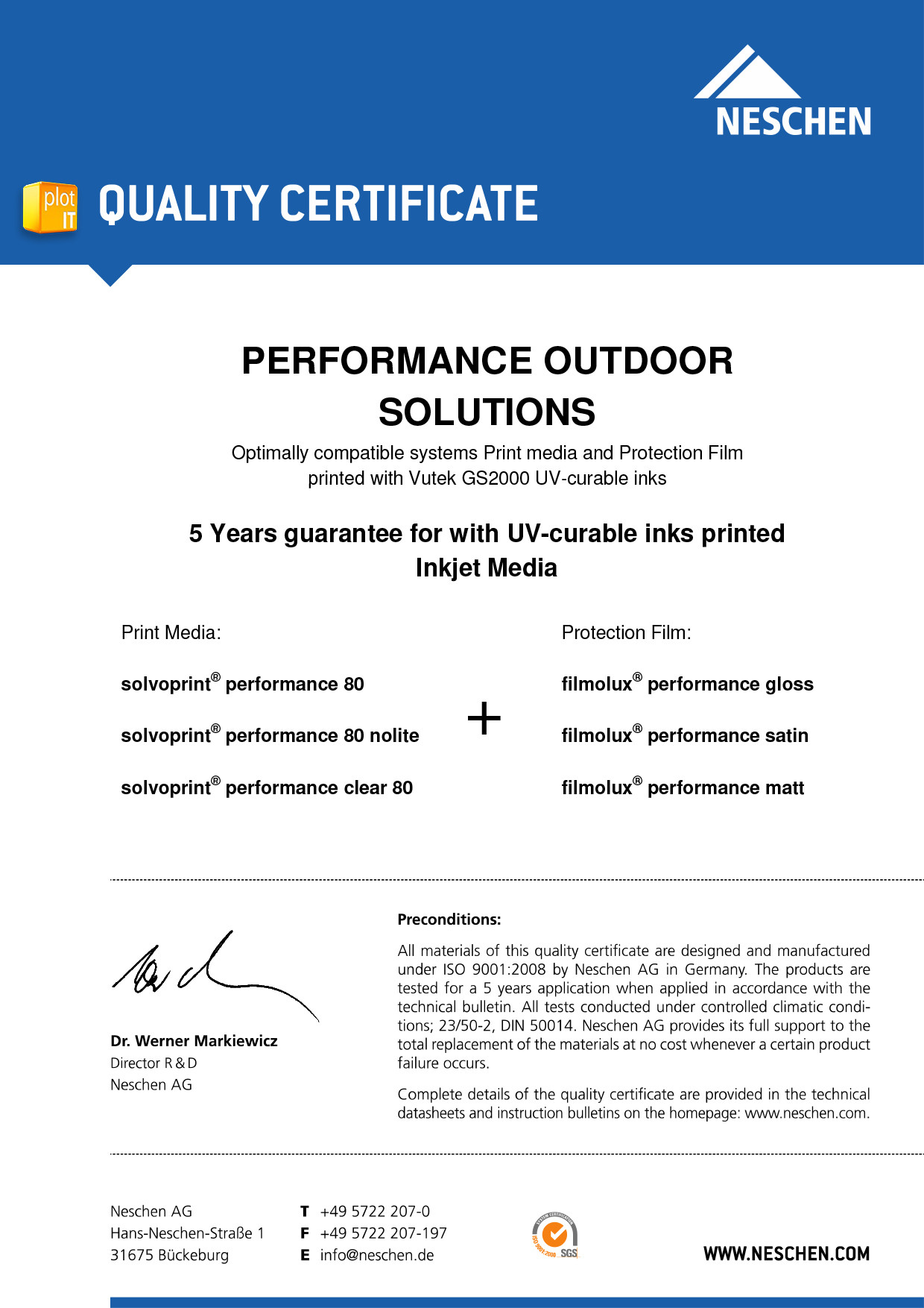 Solvoprint Performance 80_UVC QUALITY CERTIFICATION