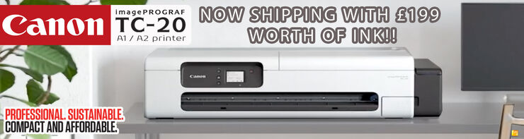 NEW Canon TC-20 A1 / A2 printer ships with a complete set of free ink!