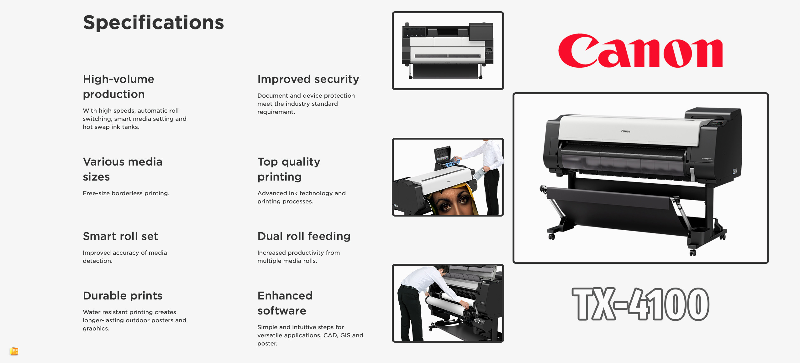 CANON TX-4100 CORE FEATURES