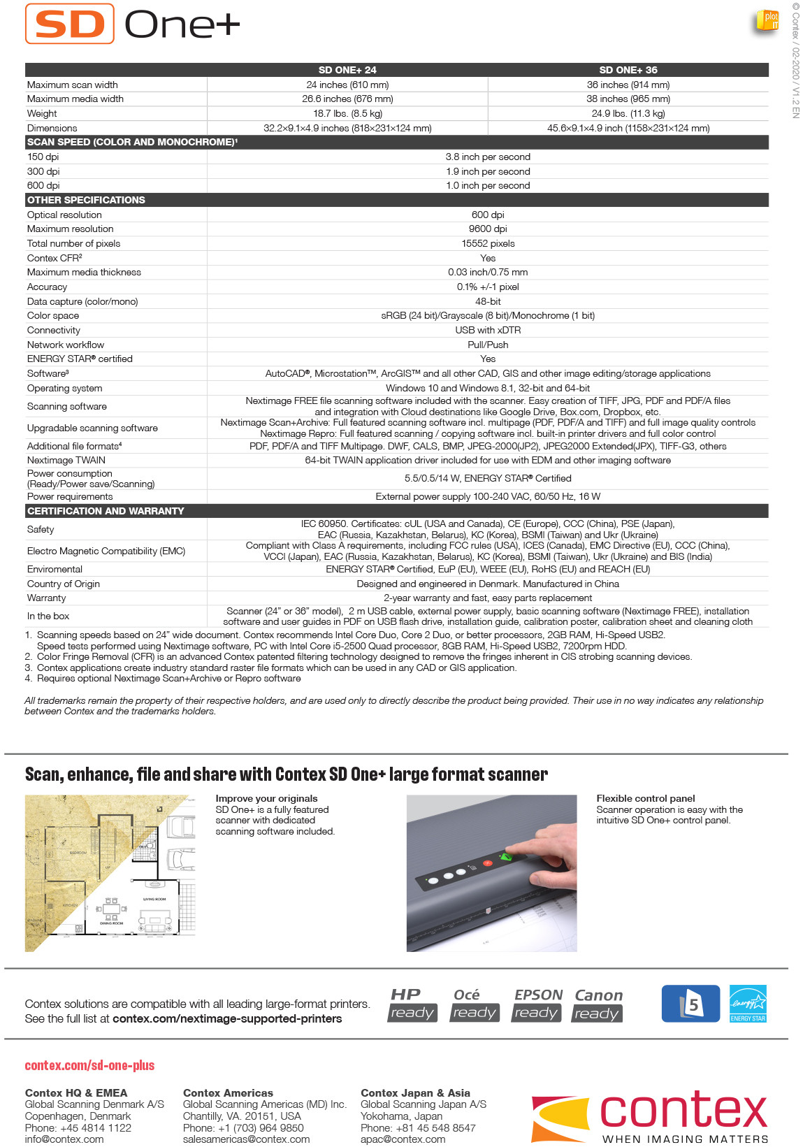 CONTEX_SD ONE +_TECH SPECS