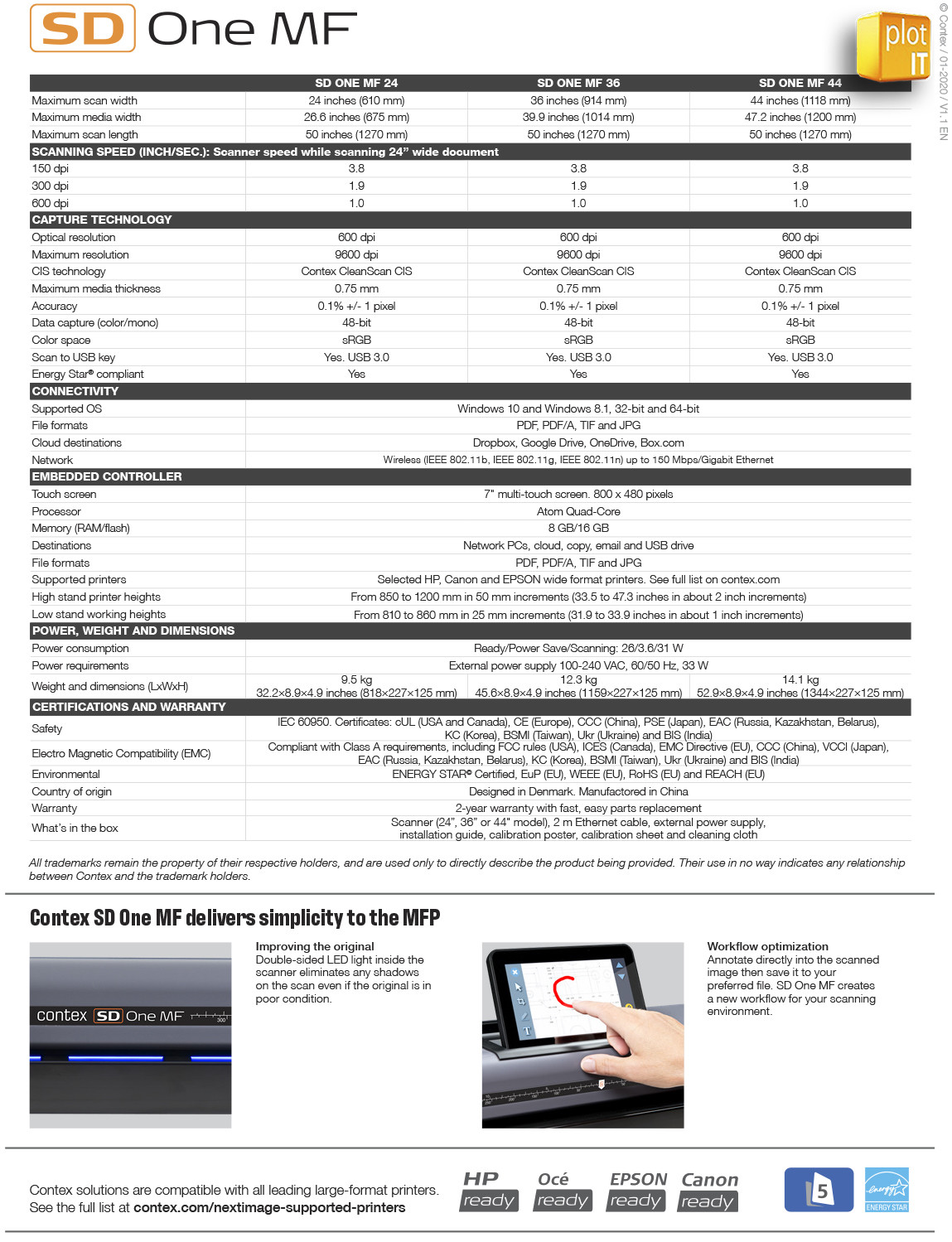 CONTEX_SD ONE MF_TECH SPECS