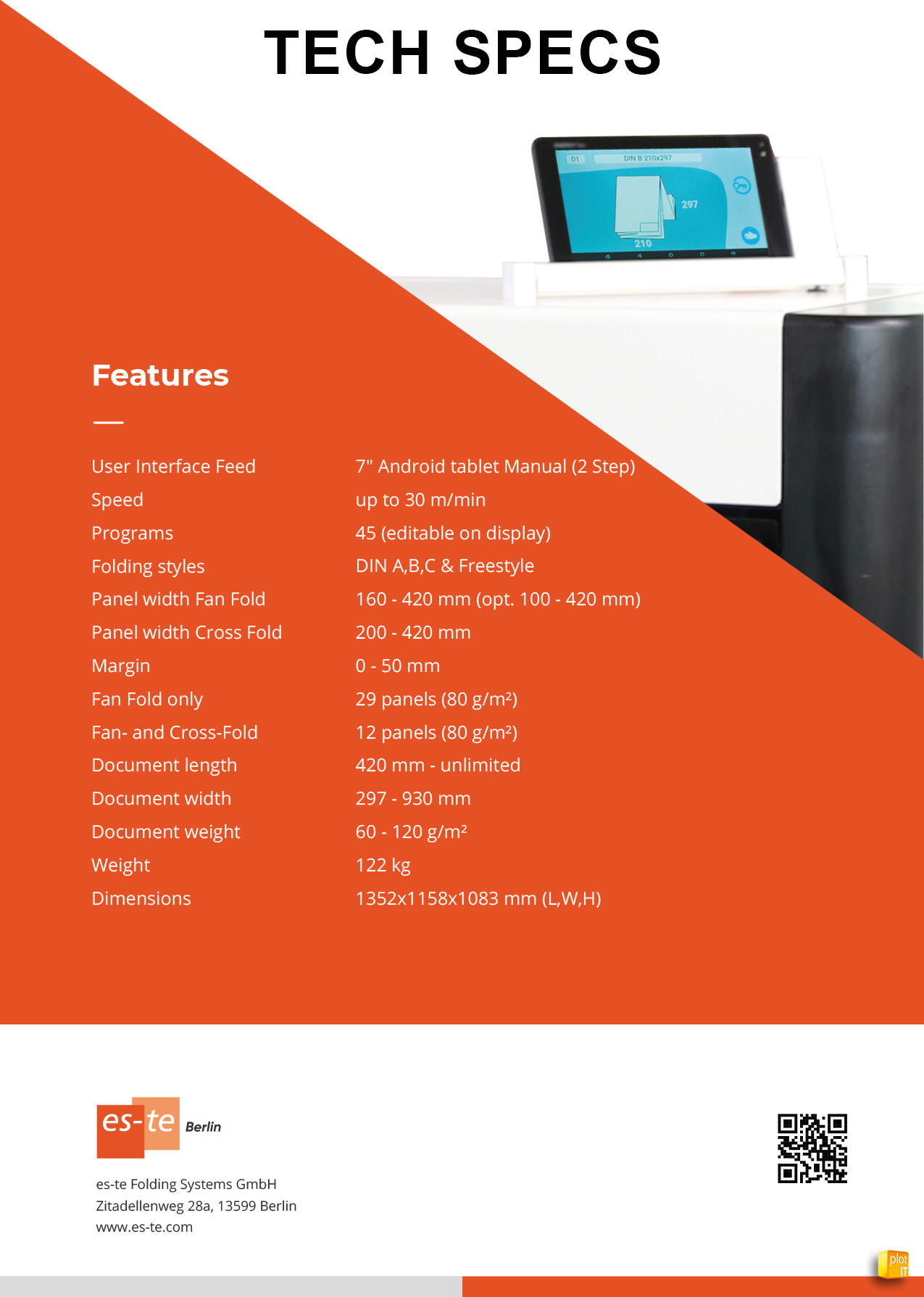 es-te estefold 3000 tech specs