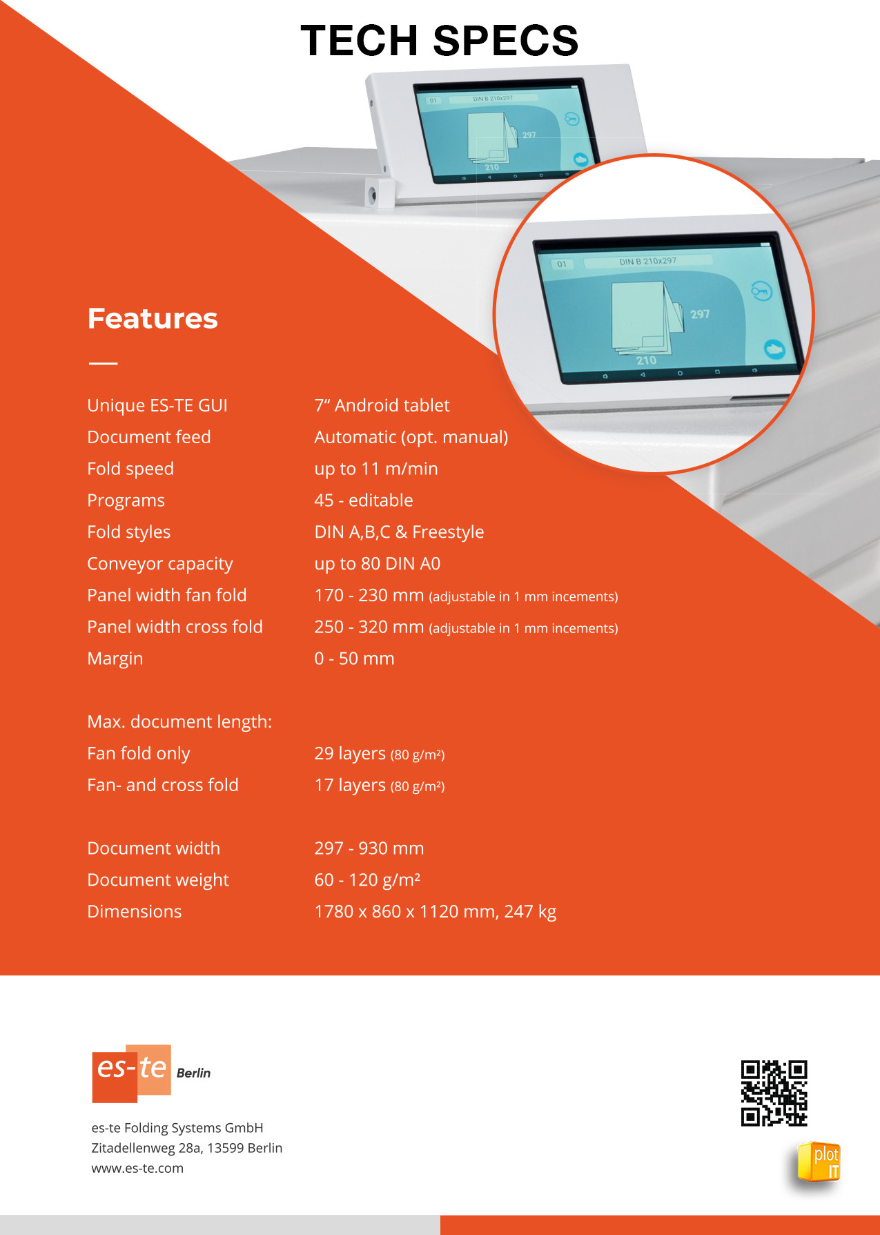 es-te estefold 3011 tech specs