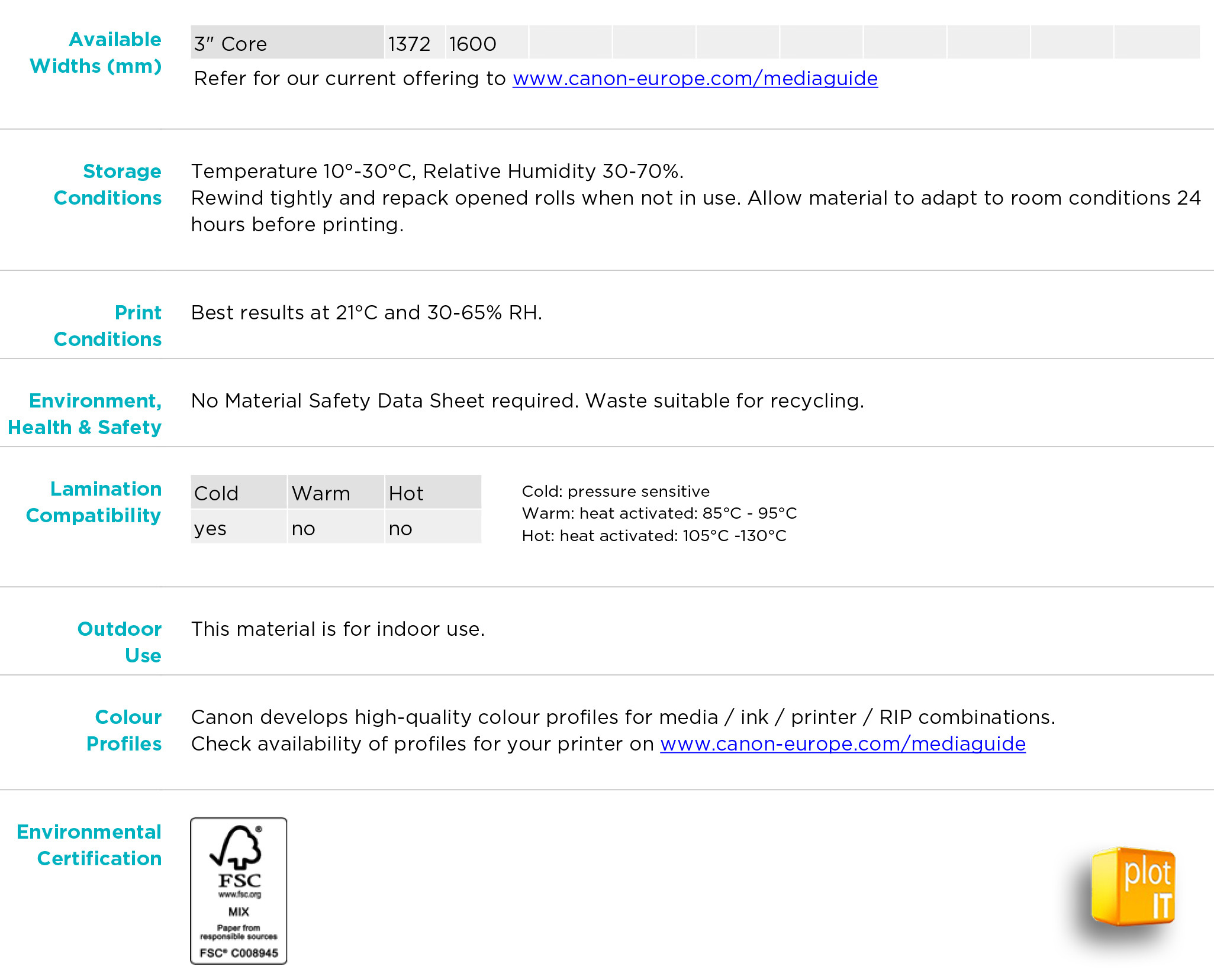 Oce IMJ800 Additional Info