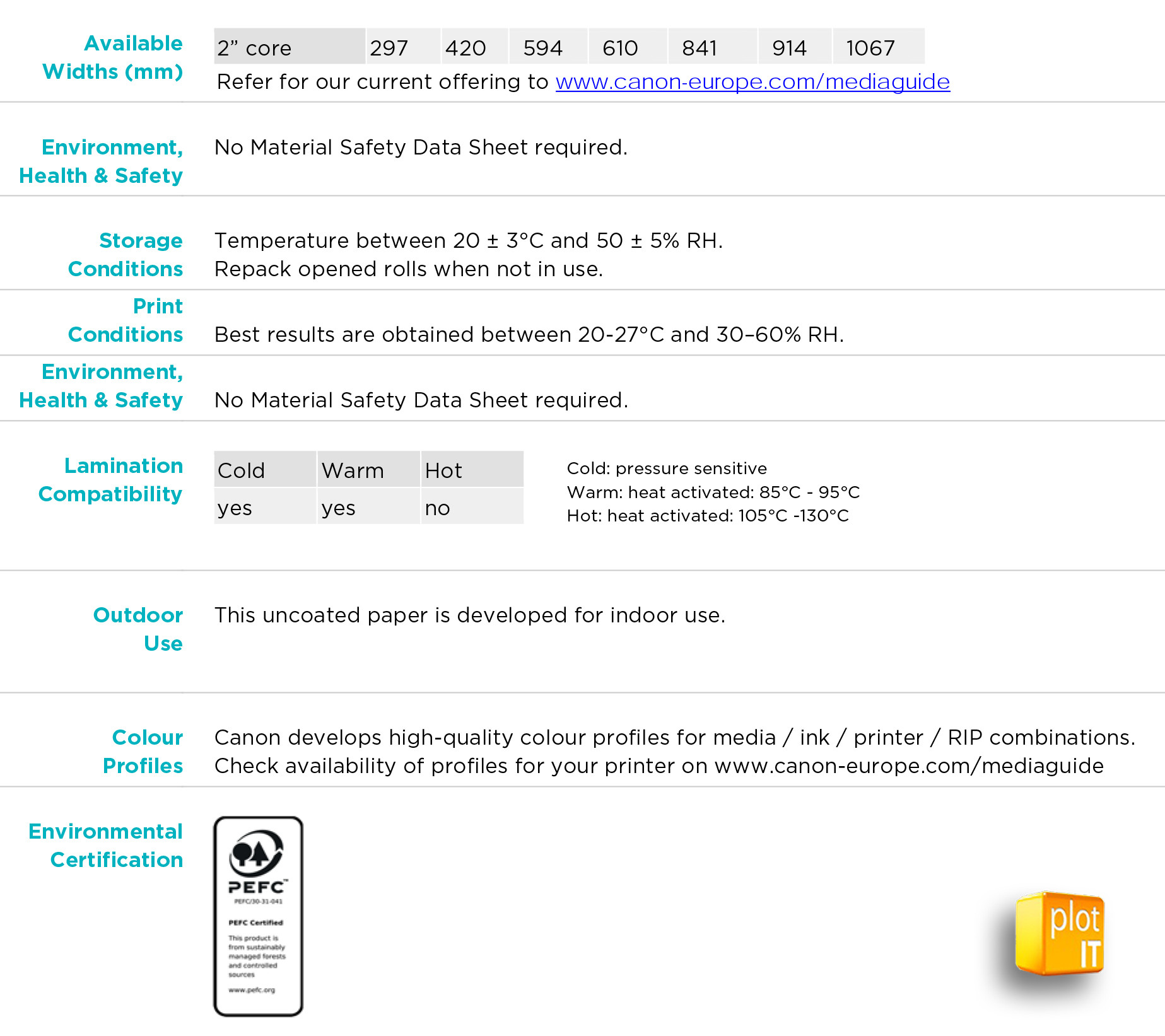 Oce IJM009 Additional Info