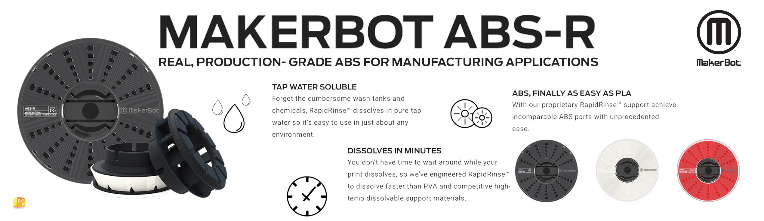 MakerBot Method X ABSR Filament Black 3750071A