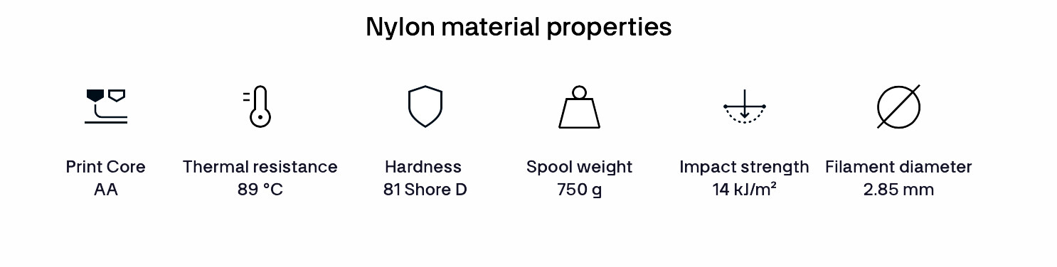 ULTIMAKER NYLON PROPERTIES