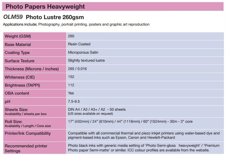 Olmec OLM59 specs