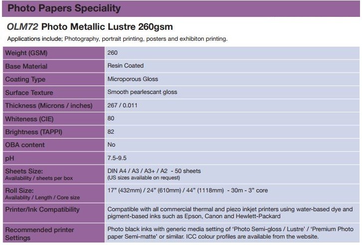 Olmec OLM72 specs