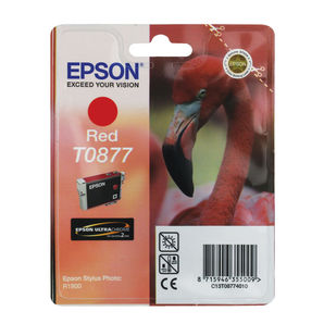 Epson C13T08774010 UltraChrome Hi-Gloss 2 Ink (Stylus Photo R1900) Red 13ml Ink Cartridge