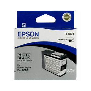 Epson C13T580100 UltraChrome K3 Ink (Stylus Pro 3800/3880) Photo Black 80ml Ink Cartridge