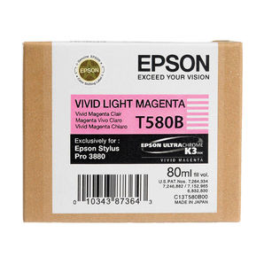 Epson C13T580B00 UltraChrome K3 Ink (Stylus Pro 3880) Vivid Light Magenta 80ml Ink Cartridge