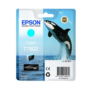 Epson C13T76024010 SureColor SC-P600 UltraChrome HD Ink Cyan 25.9ml Ink Cartridge