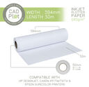 CAD Plot Matte Inkjet Plotter Paper 140g/m 23.5 - CAD Plot Inkjet Plotter Paper 140g/m 23.5" A1 594mm x 30m roll (2" core)