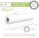 CAD Plot PPC Plan Copier Paper 80gsm A1 594mm x 175m roll (3 - CAD Plot PPC Plan Copier Paper 80g/m A1 594mm x 175m roll (3" core)