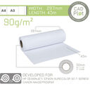 CAD PLOT_ROLL SIZE VARIATION_297x45_90gsm (2 rolls) - CAD Plot Inkjet Plotter Paper 90g/m A3 297mm x 45m roll (2" core) (BOX 2)