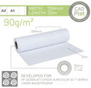 CAD Plot 90 Inkjet Plotter Paper 90g/m A1 594mm x 50m roll (2 - CAD Plot 90 Inkjet Plotter Paper 90g/m A1 594mm x 50m roll (2" core) (BOX 4)