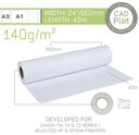 CAD Plot 140 Inkjet Plotter Paper 140g/m 24" 610mm x 45m roll (3" core)