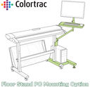 Floor Stand PC Mounting Option showing monitor and pc - Colortrac Floor Stand PC Mounting Option for SCi/SGi stands (2200C005)