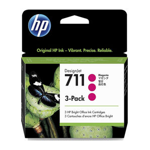 HP 711 CZ135A Designjet T120/T125/T130/T520/T525/T530 Series Magenta 29ml Ink Cartridges (3 Pack)