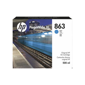 HP 863 PageWide XL 3920 / 3950 Cyan Ink Cartridges 500ml (F9K39A)