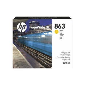 HP 863 PageWide XL 3920 / 3950 Yellow Ink Cartridges 500ml (F9K40A)