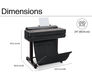 HP DesignJet T630 24 Printer (2025 Edition) (5HB09D): HP DesignJet T630 2025 DIMENSIONS