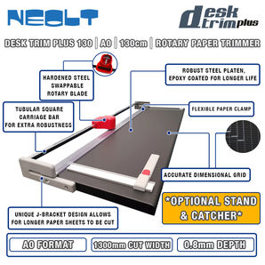 Neolt Q547 Desk Trim Plus 130 A0 Rotary Paper Trimmer with Stand or Desktop
