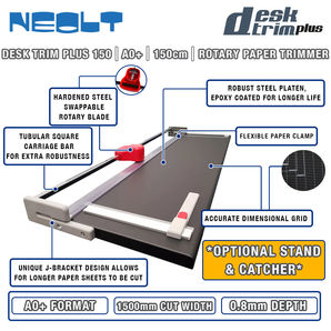Neolt Q548 Desk Trim Plus 150 1500mm Rotary Paper Trimmer with Stand or Desktop