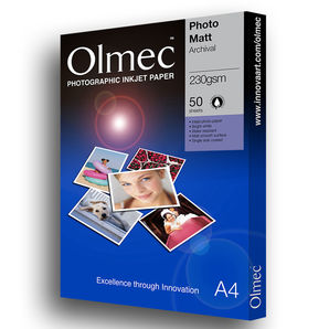 Olmec OLM-067-S0420-050 Photo Matte Archival 230g/m² A2 size (50 Sheets)