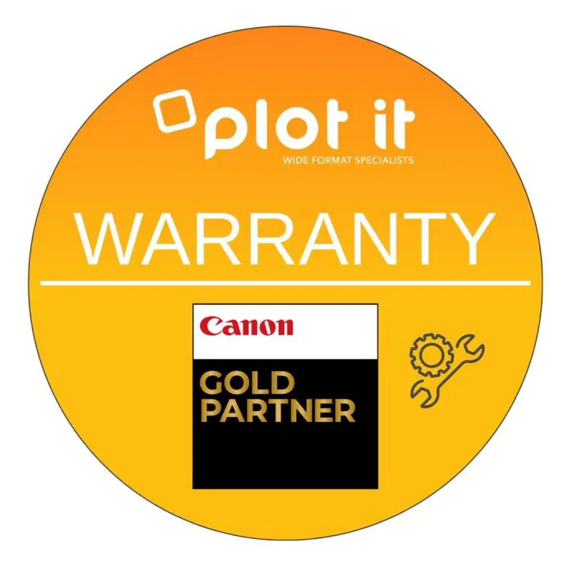 Warranty badge for Canon wide format printers