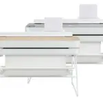 HP Studio A0 Printer in wood and steel finish, front facing