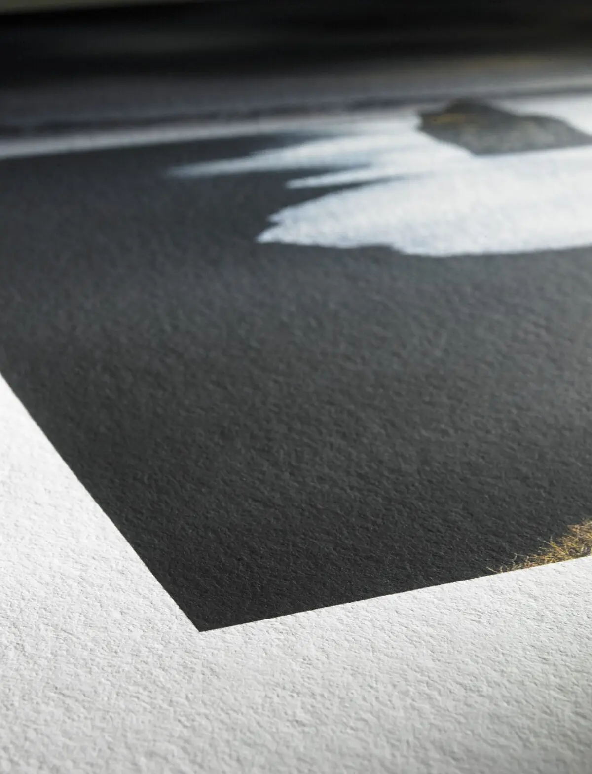 Close up of Bright White Photo rga, soft felt like structure