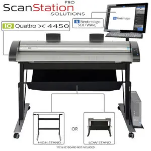 Contex IQ Quattro X 4450 ScanStation Pro 44”/A0+TechGraphics Solution with LOW or HIGH Stand CON514 & 845/846 - Contex IQ Quattro X 4450 ScanStation Pro 44”/A0+TechGraphics Solution with LOW Stand CON514 & 845