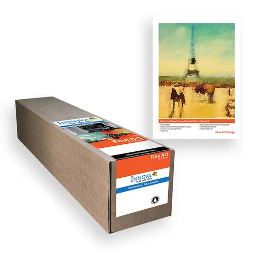 Innova IFA-013-R0432-015 Cold Press Rough Natural White Cotton 315g/m² 17″ 432mm x 15m roll