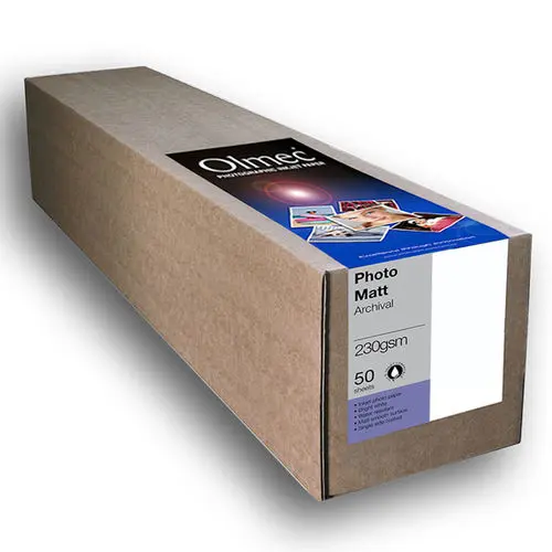 Olmec OLM-067-R1118-030 Photo Matte Archival 230g/m² 44″ 1118mm x 30m roll