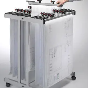 Vistaplan A1 / A0 Mobile CAD Trolley Carrier - Vistaplan Mobile A1 Drawing Hanger Trolley Unit TCADA1 REF 11204