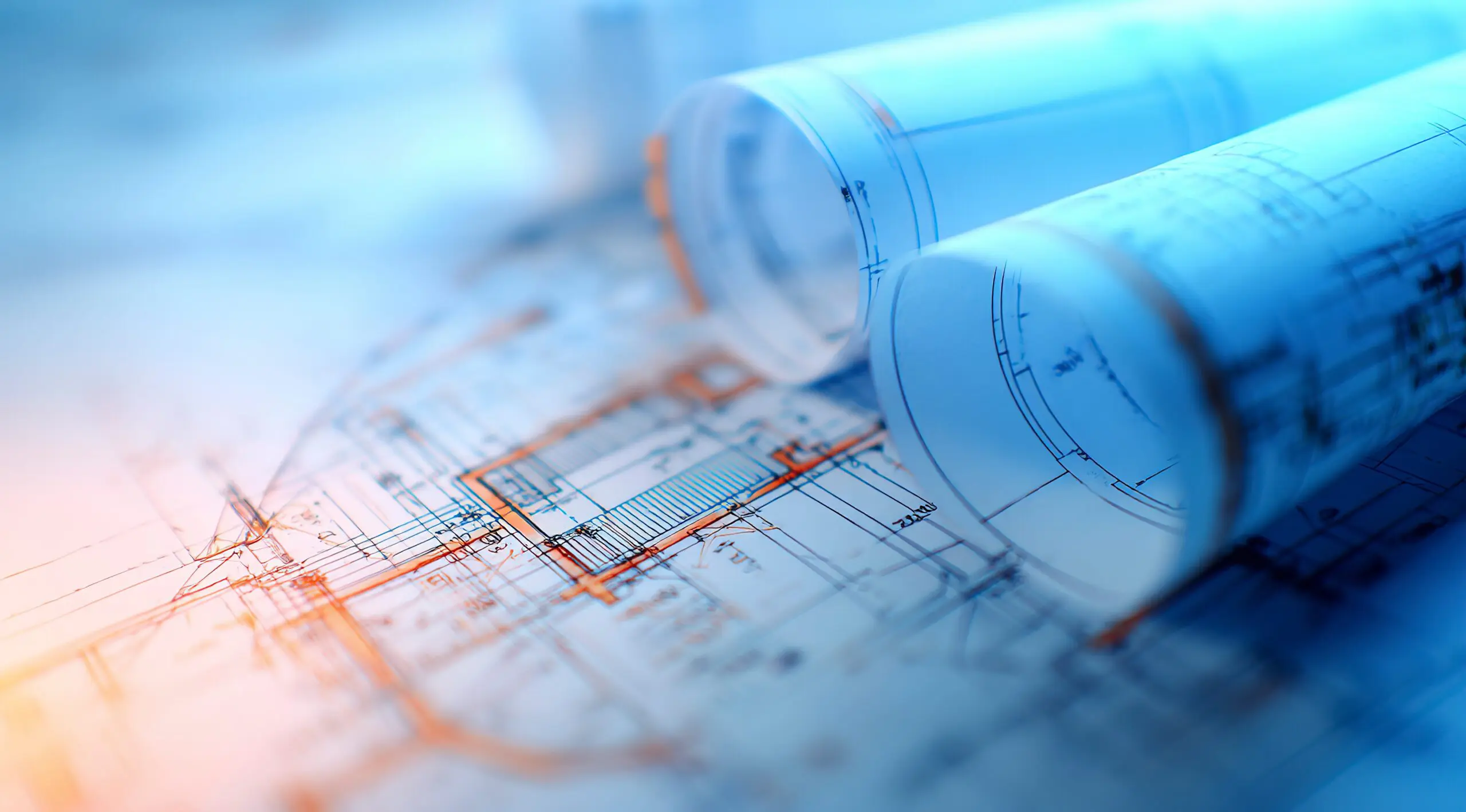 Rolls of A0 and A1 sized CAD paper used for large-format architectural and engineering drawings.