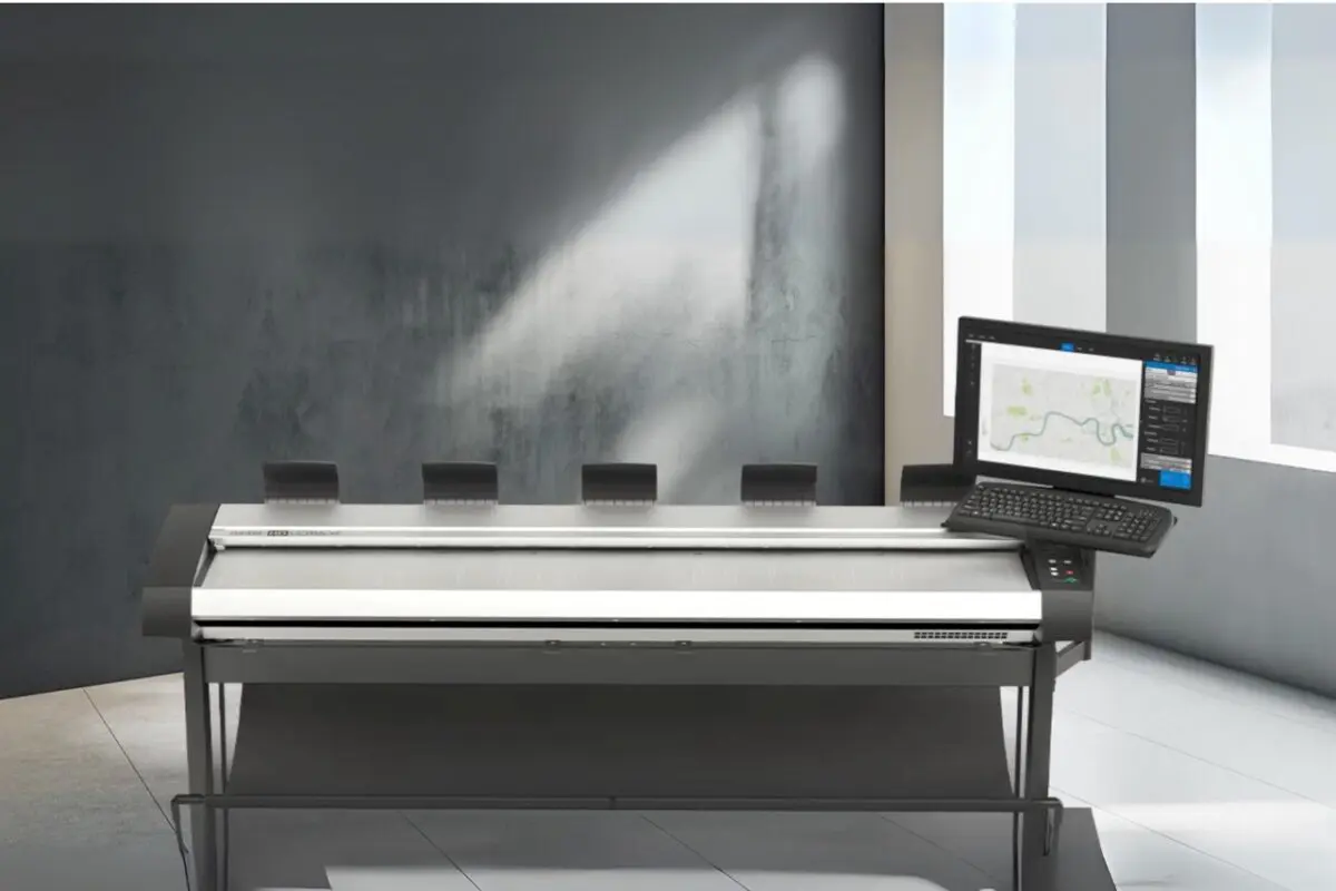 Contex scanner in a modern office setting