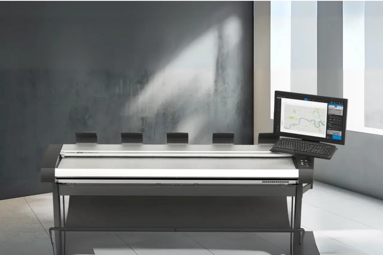 Contex scanner in a modern office setting