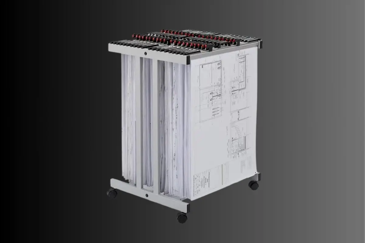VistaPlan drawing hangers neatly organising large format documents