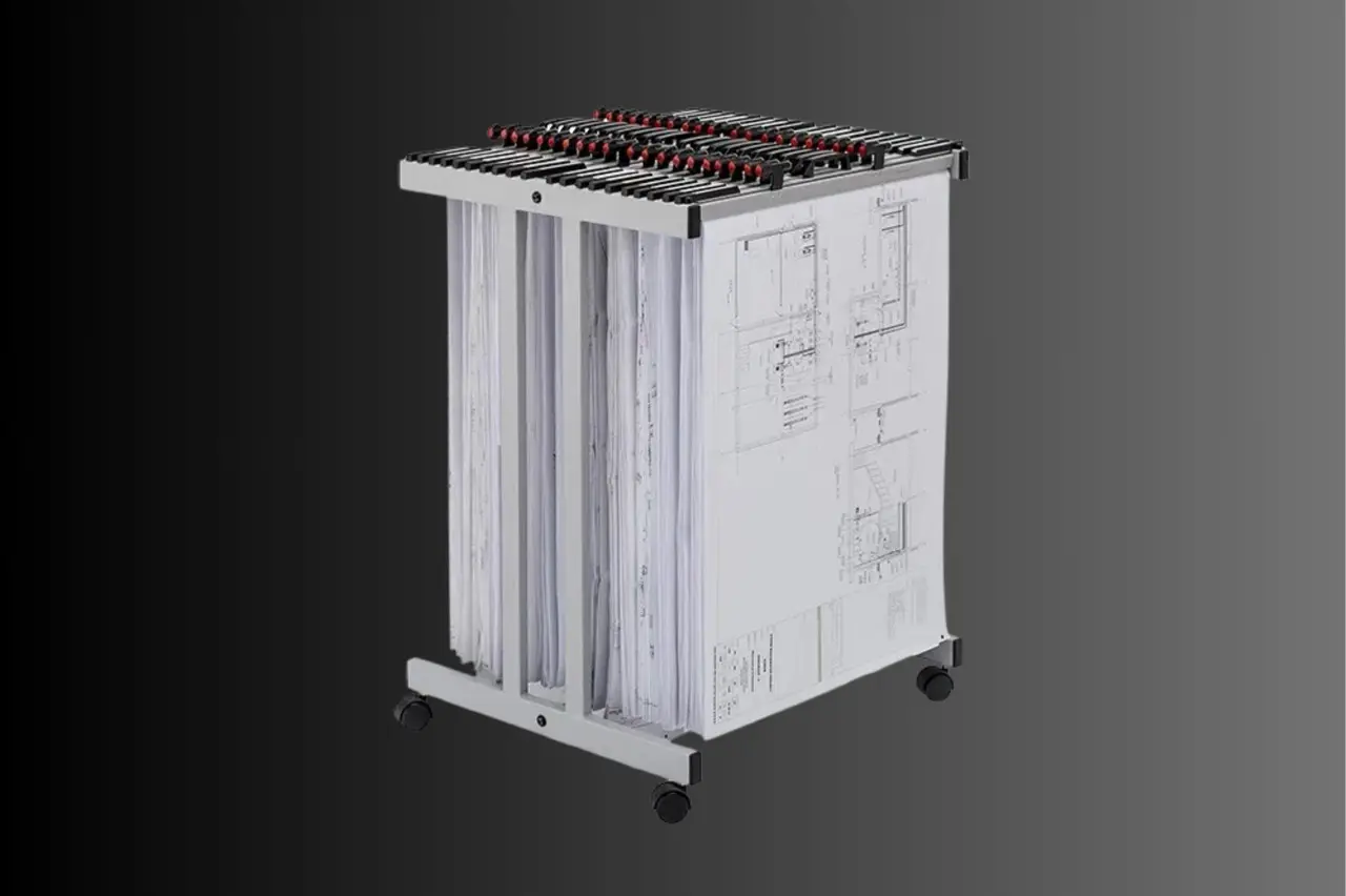 VistaPlan drawing hangers neatly organising large format documents