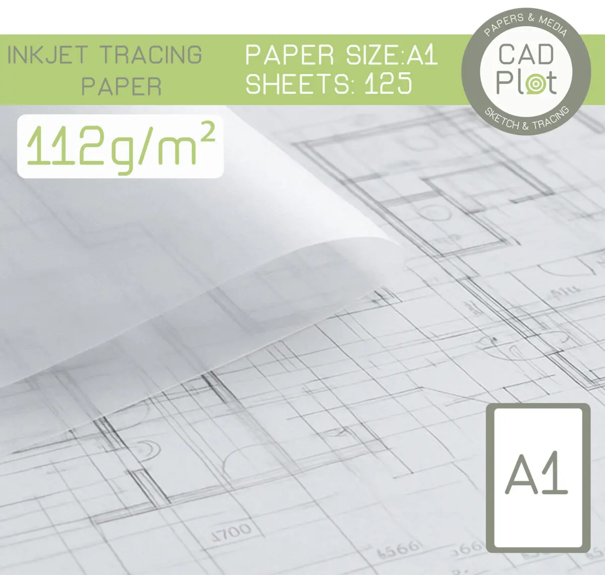 a1 heavy weight tracing paper 112gsm