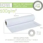 Cad Plot 100gsm matte coated inkjet plotter paper roll 610mm