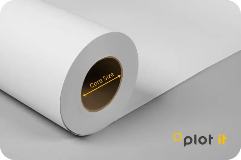 Image with roll of A1 paper showing core size