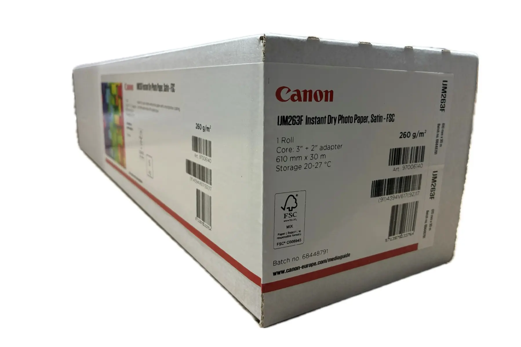 Canon IJM263F Instant Dry Photo Paper Satin FSC® 260g/m² 97006140 A1 24″ 610mm x 30m roll