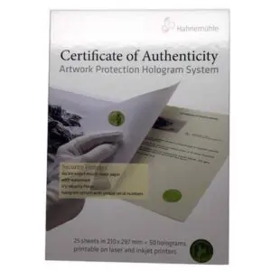 Hahnemuhle Certificate of authenticity 10640397