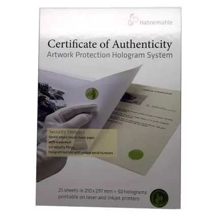 Hahnemühle Certificate of Authenticity