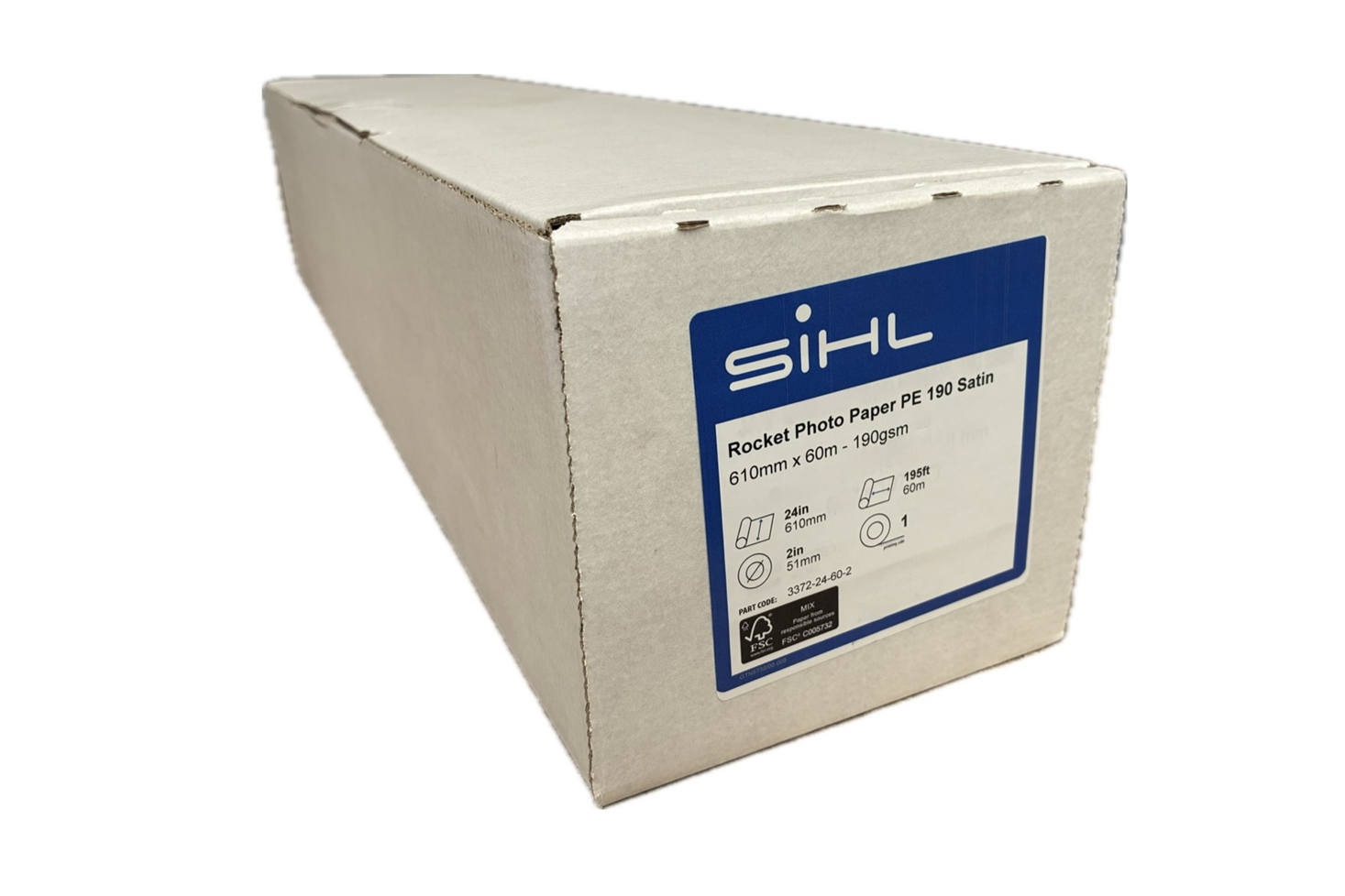 SiHL Rocket Photo Paper PE 190 Satin 3372 24″ 610mm x 60m 190gsm